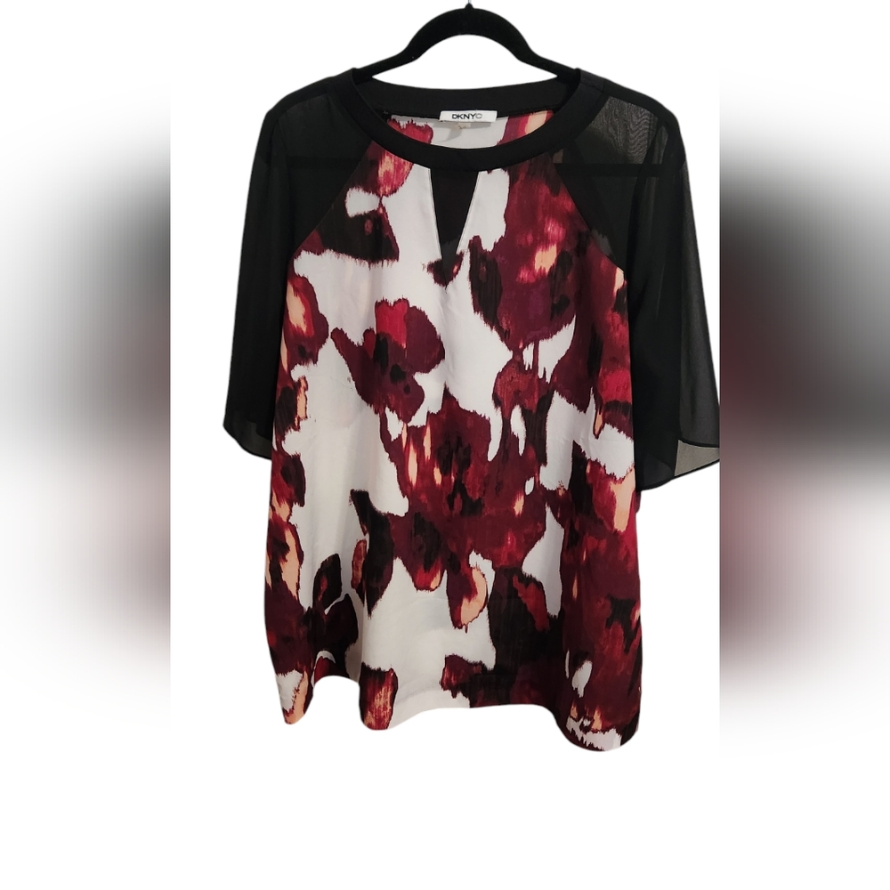 Ladies DKNYC 1X top black/white/redsadies DKNYC 1X top black/white/reds